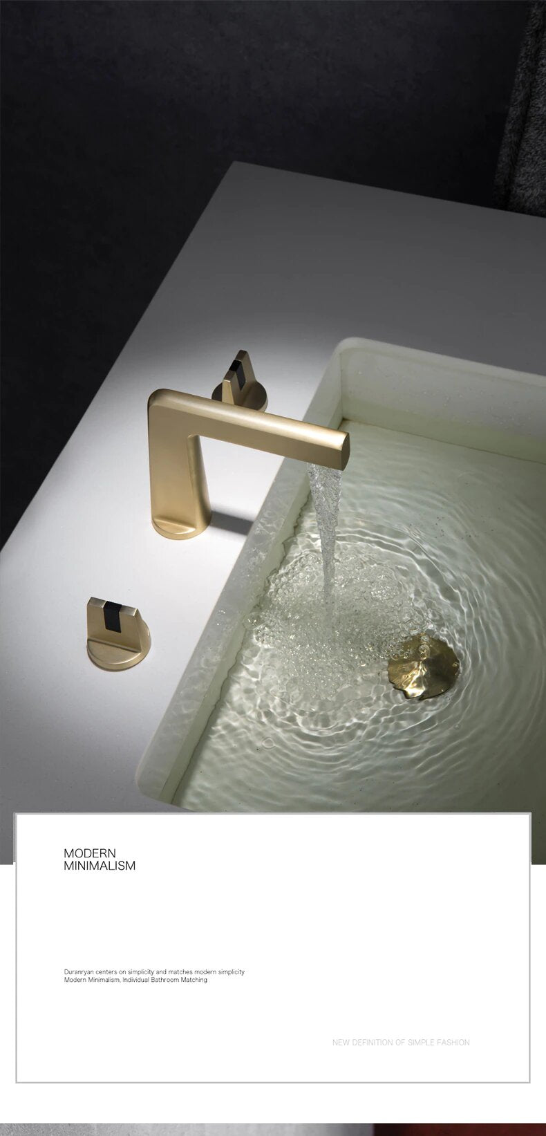 SIG-MK-25-Black with Brushed Gold two Tone 8 Inch Wide spread bathroom faucet