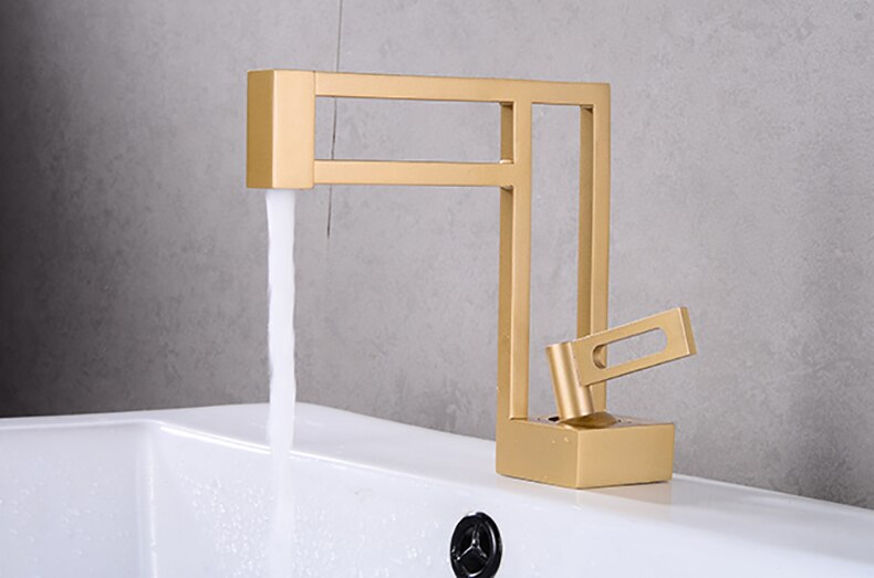 JERICO 941- Brushed gold-white-black  single hole bathroom faucet