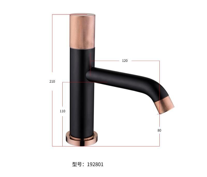 Mayfield-Matte Black and Rose Gold Tall Vessel Sink Faucet