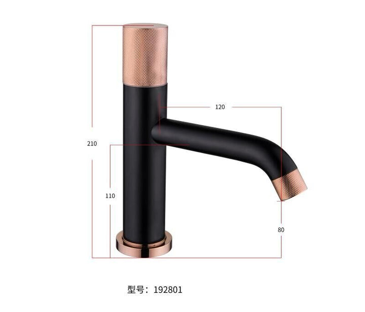 Mayfield-Matte Black and Rose Gold Tall Vessel Sink Faucet