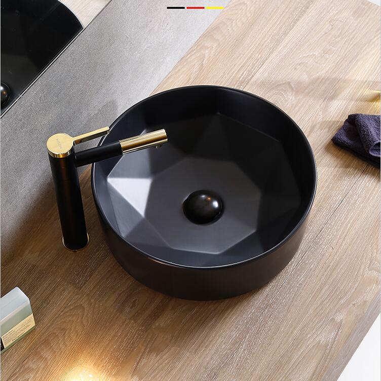 Black+gold Two Tone Color Tall and Short Vessel Single Hole Faucet