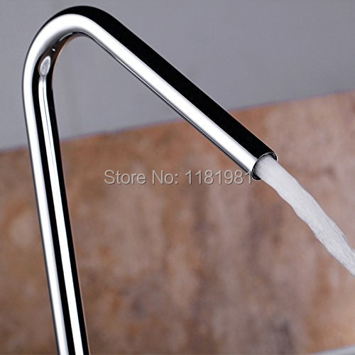 Chrome tall vessel bathroom faucet