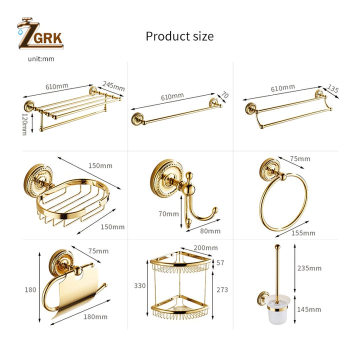 Gold polished brass Victoria bathroom accessories