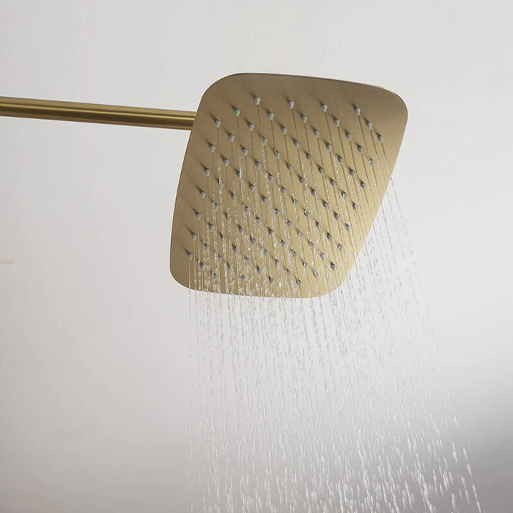 Brushed Gold Modern exposed 2 Way Shower system Kit