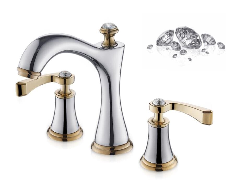 Bellagio- Mounted Crystal 8" Inch Wide Spread Bathroom Faucet