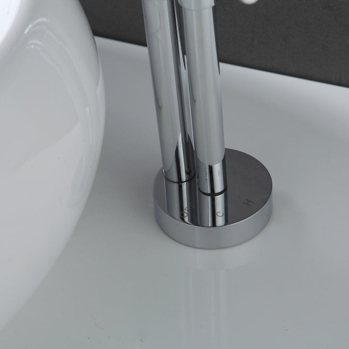 Chrome tall vessel bathroom faucet