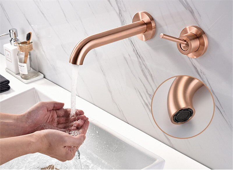 Copper Satin - Black Wallmounted Bathroom Faucet