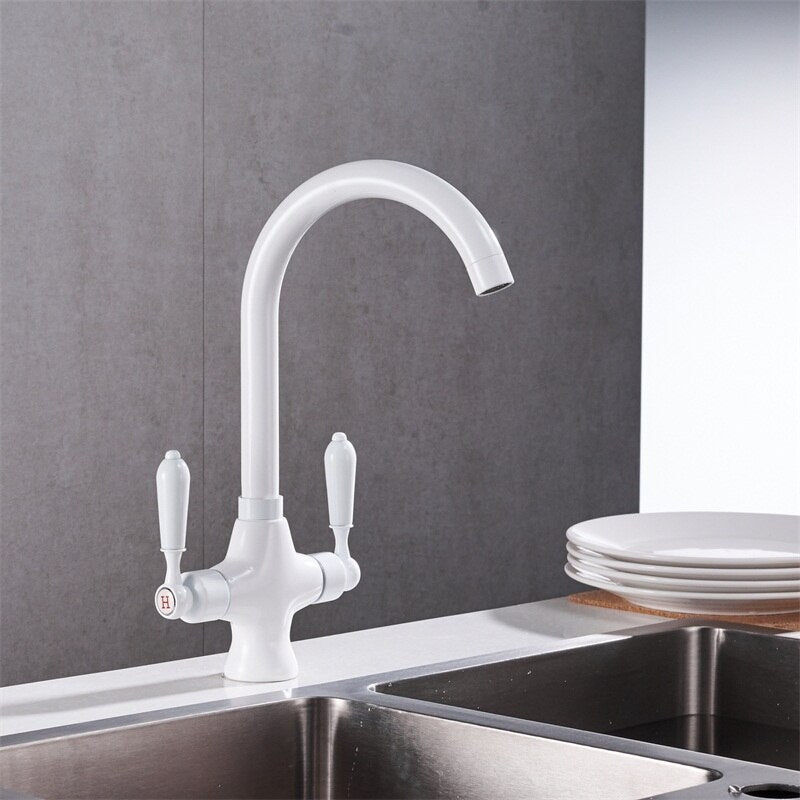 White bar kitchen faucet