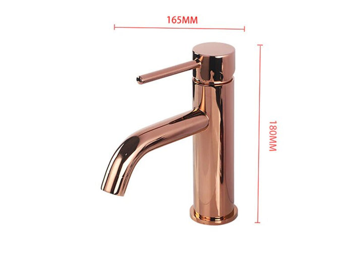 Rose gold polished single hole bathroom faucet