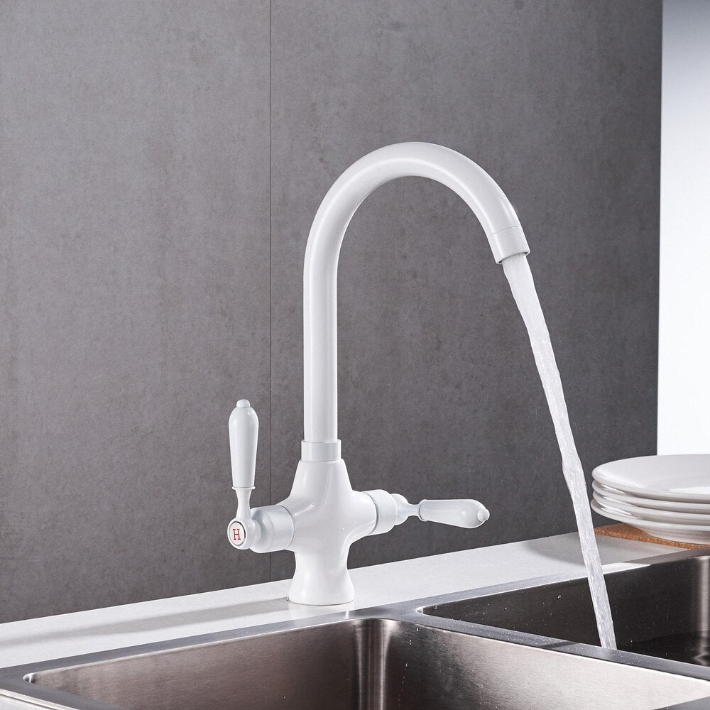 White bar kitchen faucet