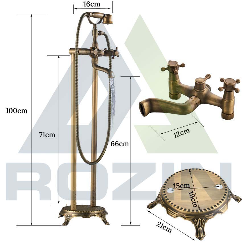 Victorian Antique Clawfoot Freeststanding Bathtub Filler Faucet