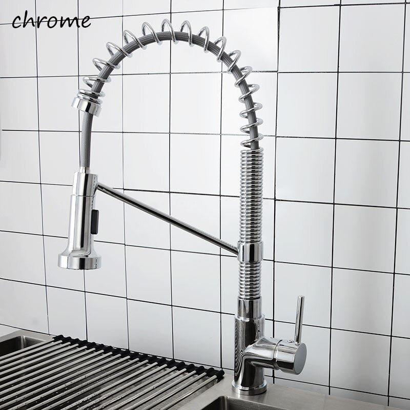 Chef Industrial Heavy Duty Spring Pull Out Kitchen Faucet