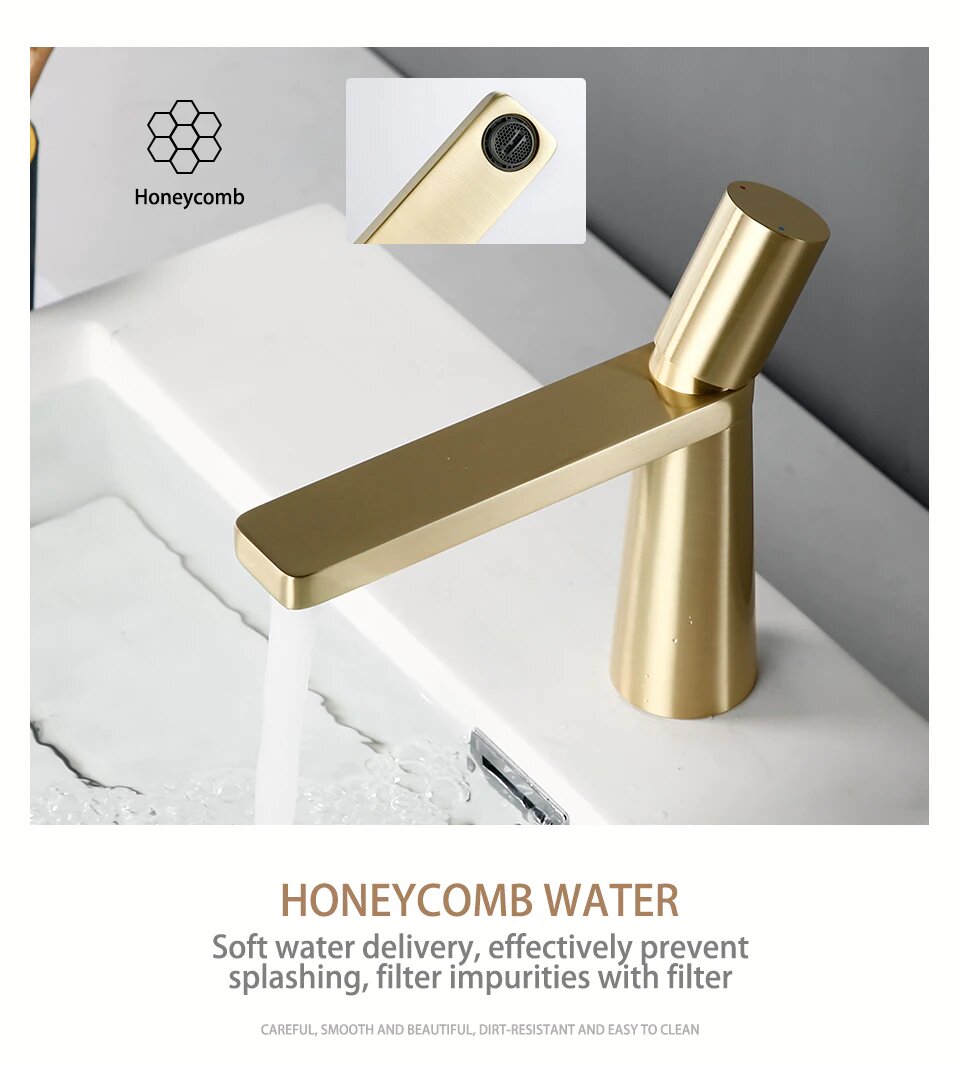 BOSA-Brushed rose gold -brushed gold-Matte Black-White Single Hole Bathroom Faucet