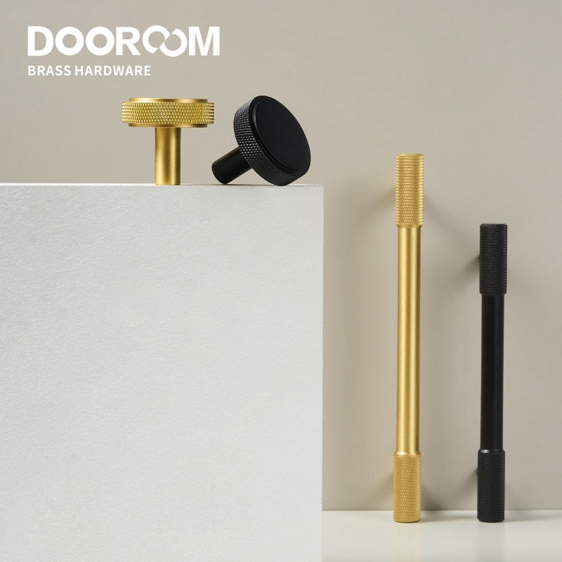 Nordic Brushed gold-Black matte cabinet door handles