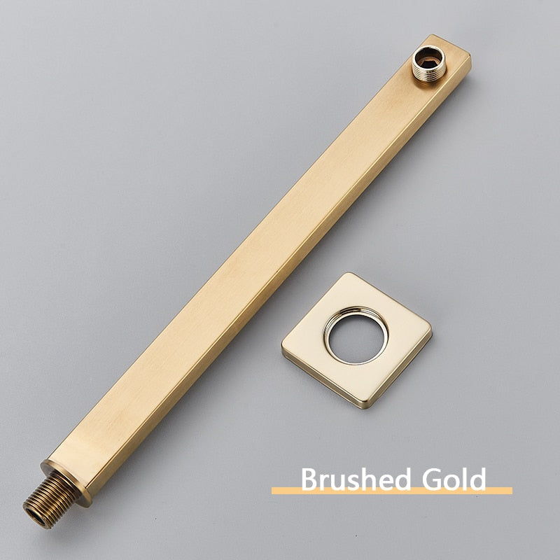 Black-Brushed gold-Chrome-Gold Wall Mounted 16" Shower arm G 1/2