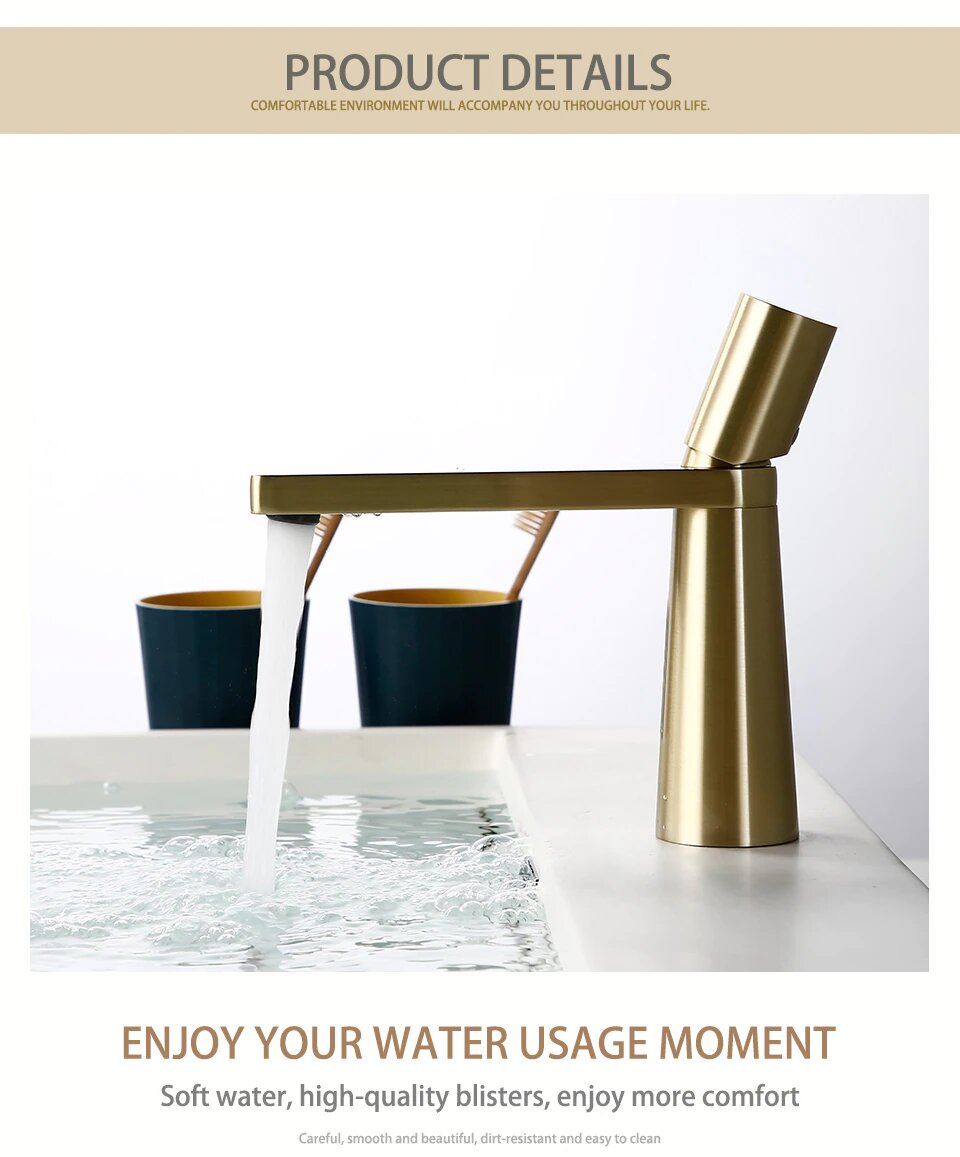 BOSA-Brushed rose gold -brushed gold-Matte Black-White Single Hole Bathroom Faucet