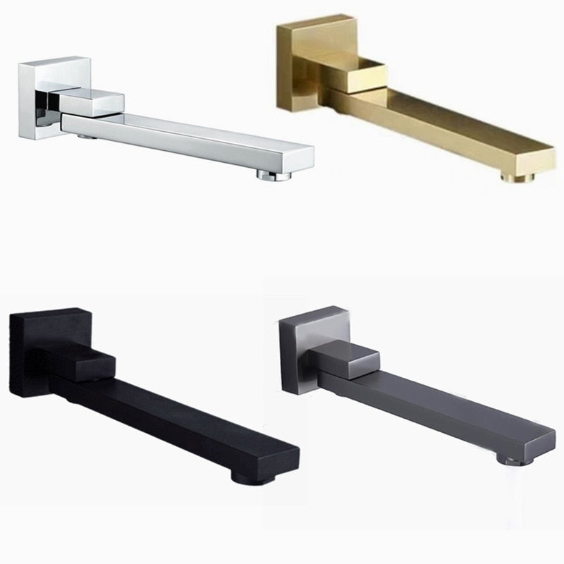 Brushed gold-Black-Grey Gun-White-Chrome Square Folding Tub Spout