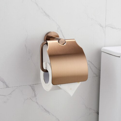 Nordic design Brushed Rose Gold Round Bathroom Accessories