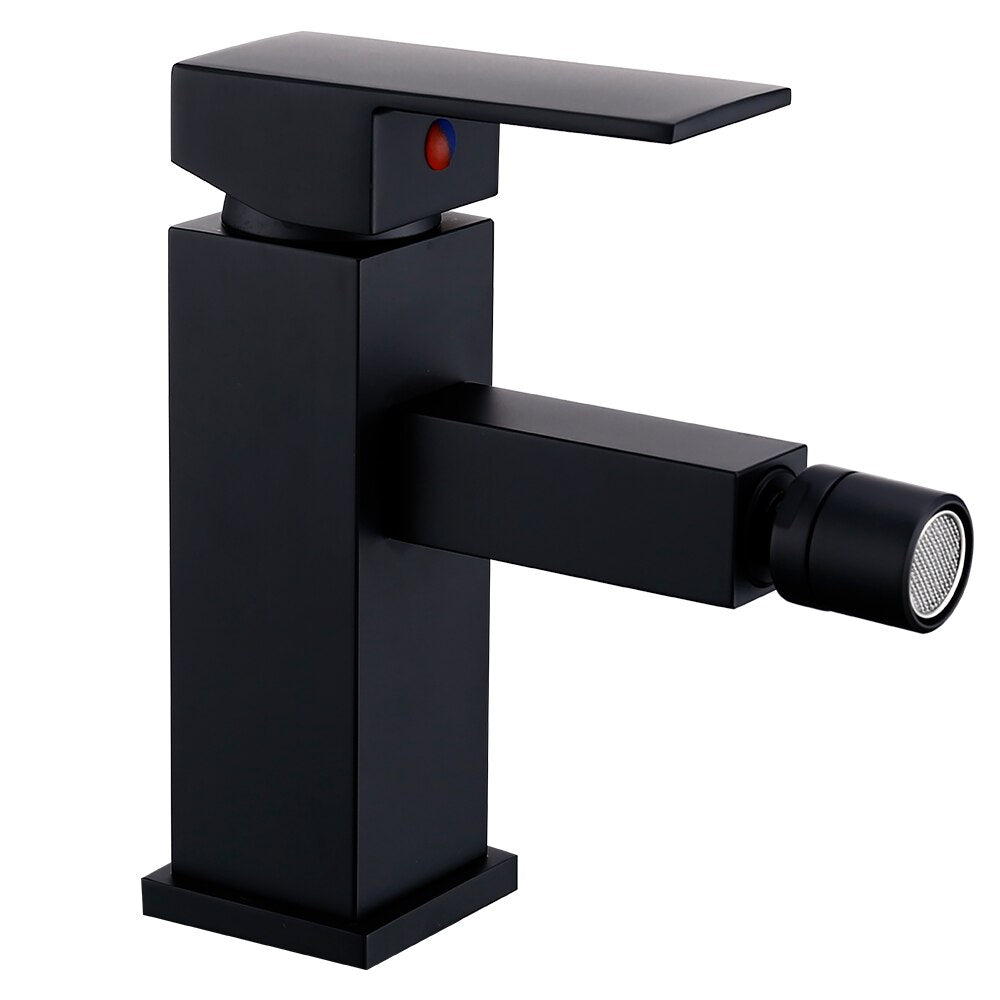 Square European single hole bidet faucet