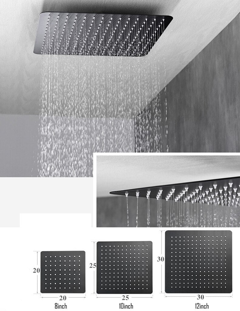 Black matte-Chrome Square 2 way diverter pressure balance shower kit CUPC