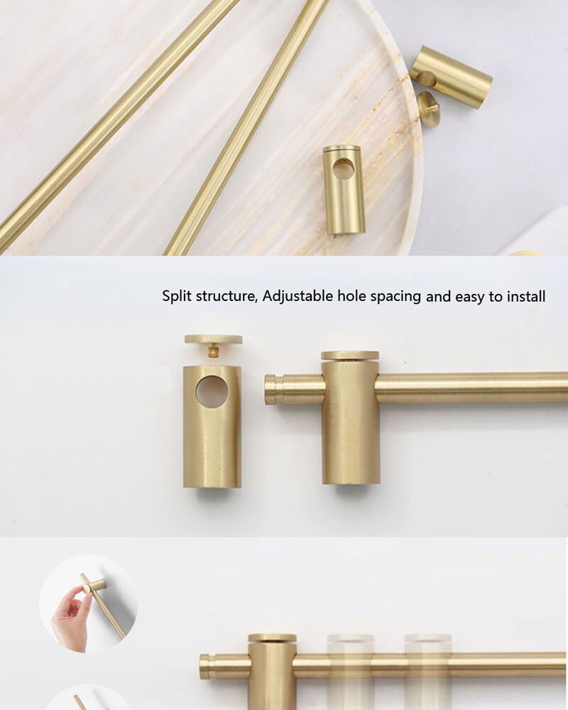 Brushed Gold Shower Glass Door Handle and Towel Handle