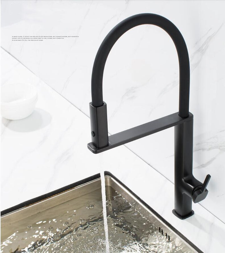 Cordoba-New Italian Design -Black-Chrome Swivel and Magnetic Dual Spray Pull Out Kitchen Faucet