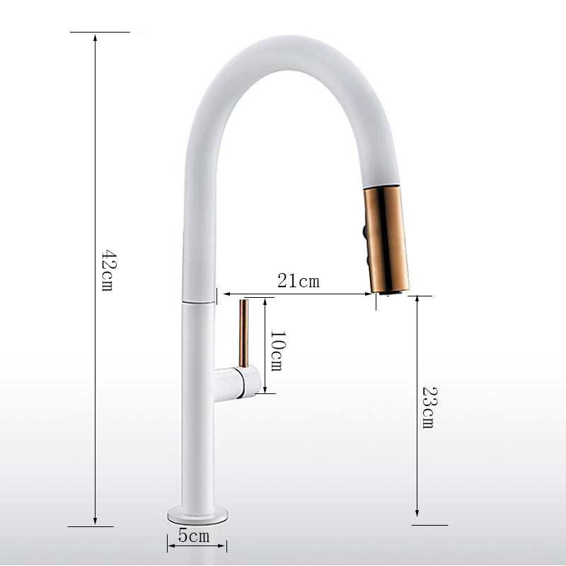 Black with Rose Gold  Manual Dual Sprayer Kitchen faucet