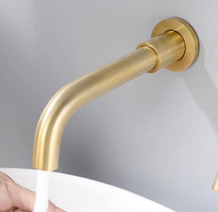 Black-Brushed Gold-Chrome-Grey Gun Round Tub Spout