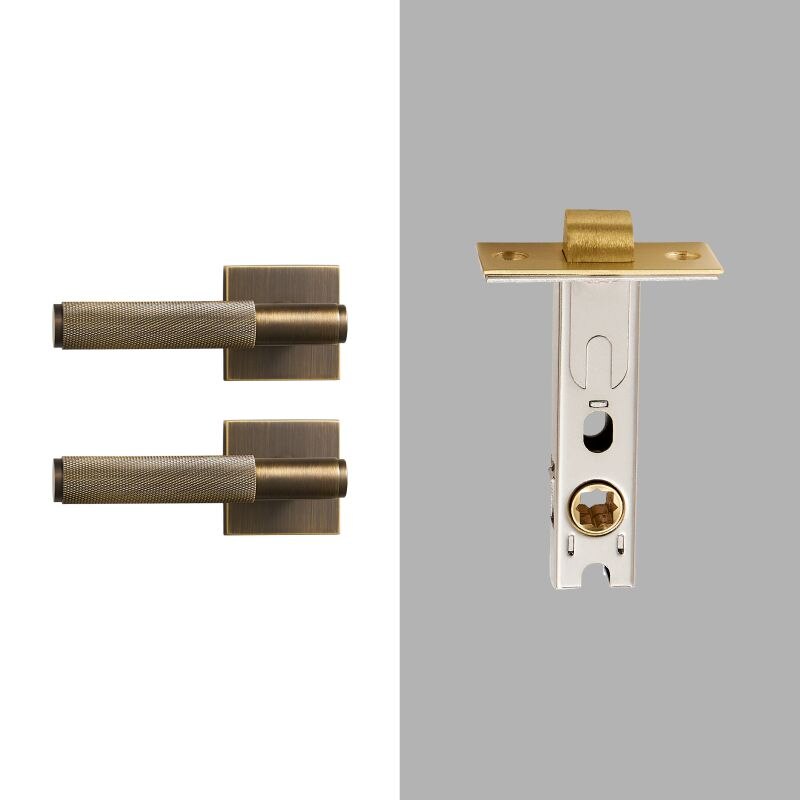 Brushed Gold Modern Interior Door Passage Lock Set