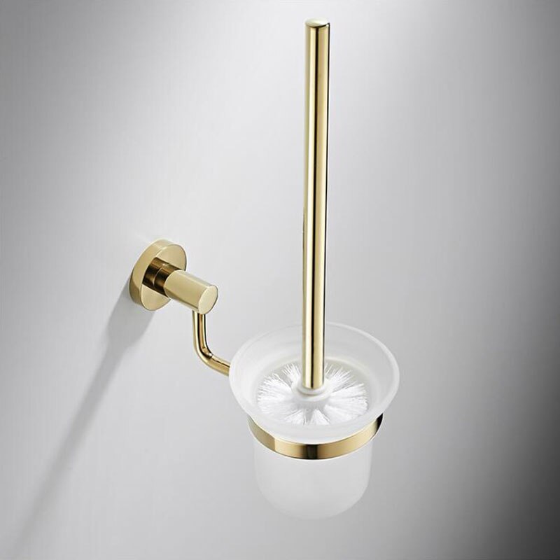 Gold polished brass round bathroom accessories