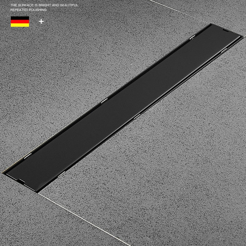 Off Set Black Linear Shower Drains left or right side drain