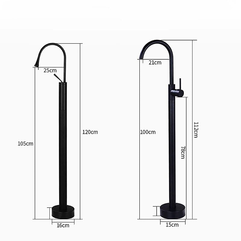 Gold-Black Matte-White- Freestanding Tall Floormounted Basin Faucet