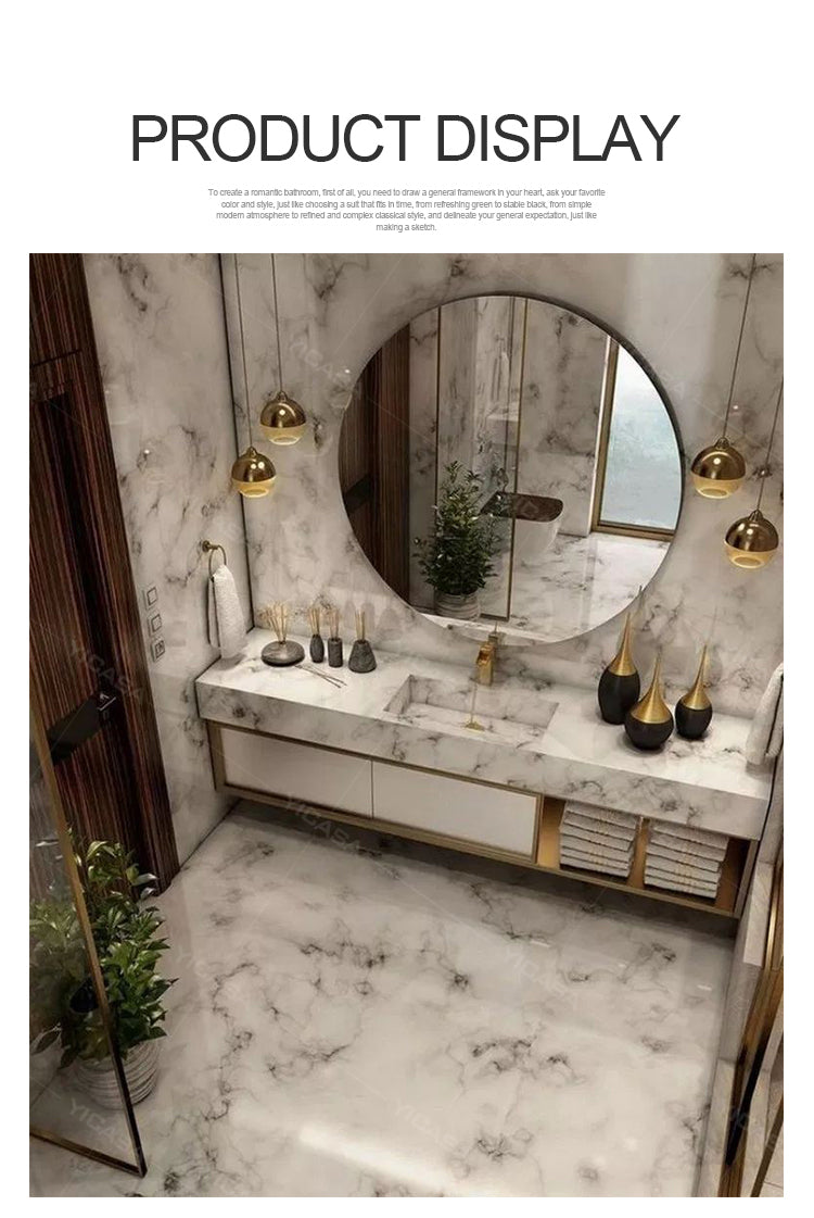 Perugia-Marble Quartz Wall Hung Bathroom Vanity