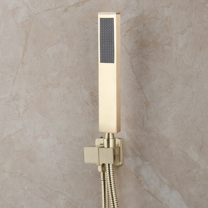 Brushed Gold Spa LED Ceiling Mount Flush  LED 23" X 15"  Waterfall,Mist 5 Way functions shower system