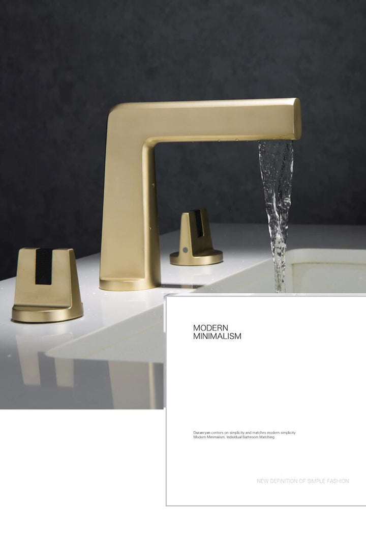 SIG-MK-25-Black with Brushed Gold two Tone 8 Inch Wide spread bathroom faucet