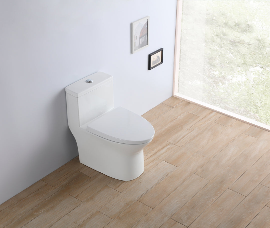 One Piece Dual Flush Toilet Completed with Soft Close and Removable Toilet Seat 950