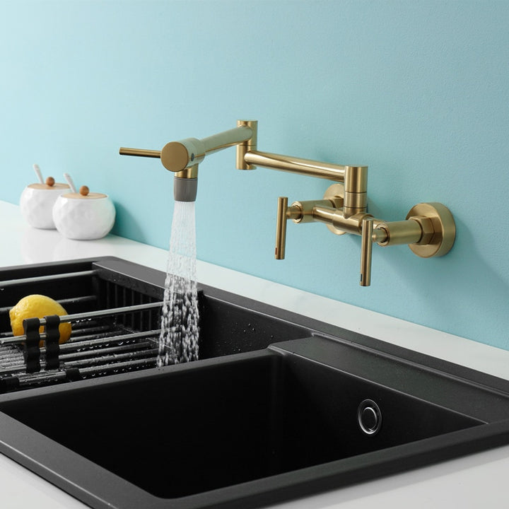 Modern Hot and Cold Wall Mounted Pot Filler Faucet