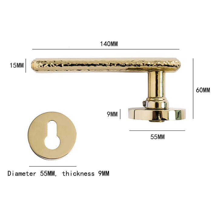 Nordic Gold Polished Round Interior door lock set