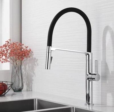 Nordic Design  2023 -Brushed Gold-Gun grey-Black Matte Tall 21" Pull Out Kitchen Faucet