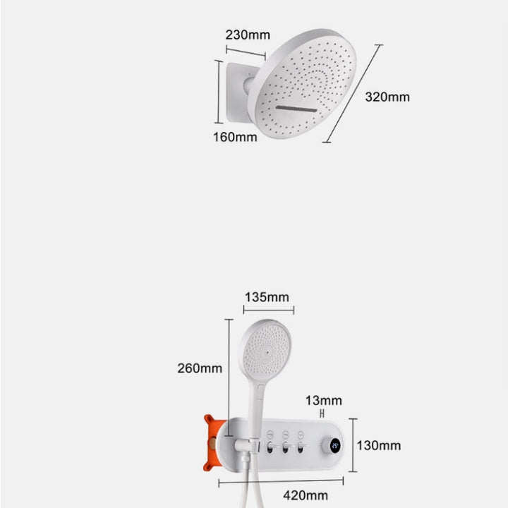 Nordic New 2023 White Thermostatic 2 way function diverter shower kit