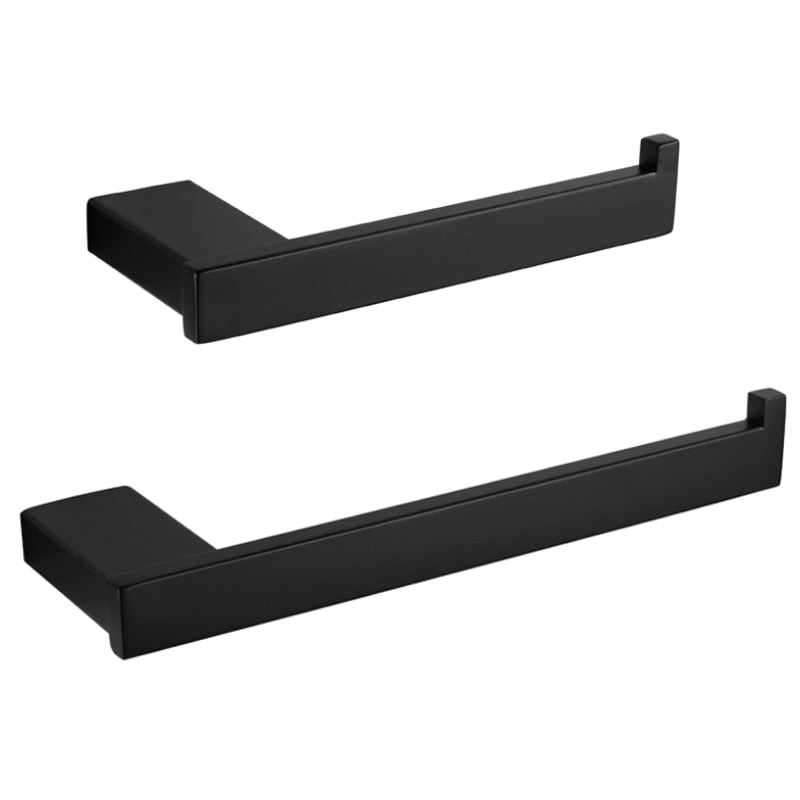 Black square bathroom accessories