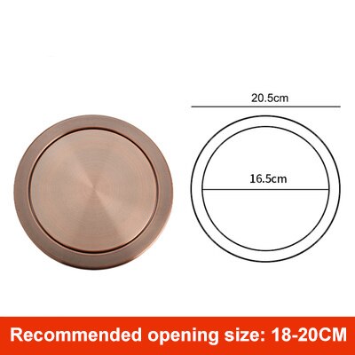 Round Stainless Steel Flap Flush Recessed Built-in Balance Swing Flap Lid Cover Trash Bin Garbage Can Kitchen Counter Top