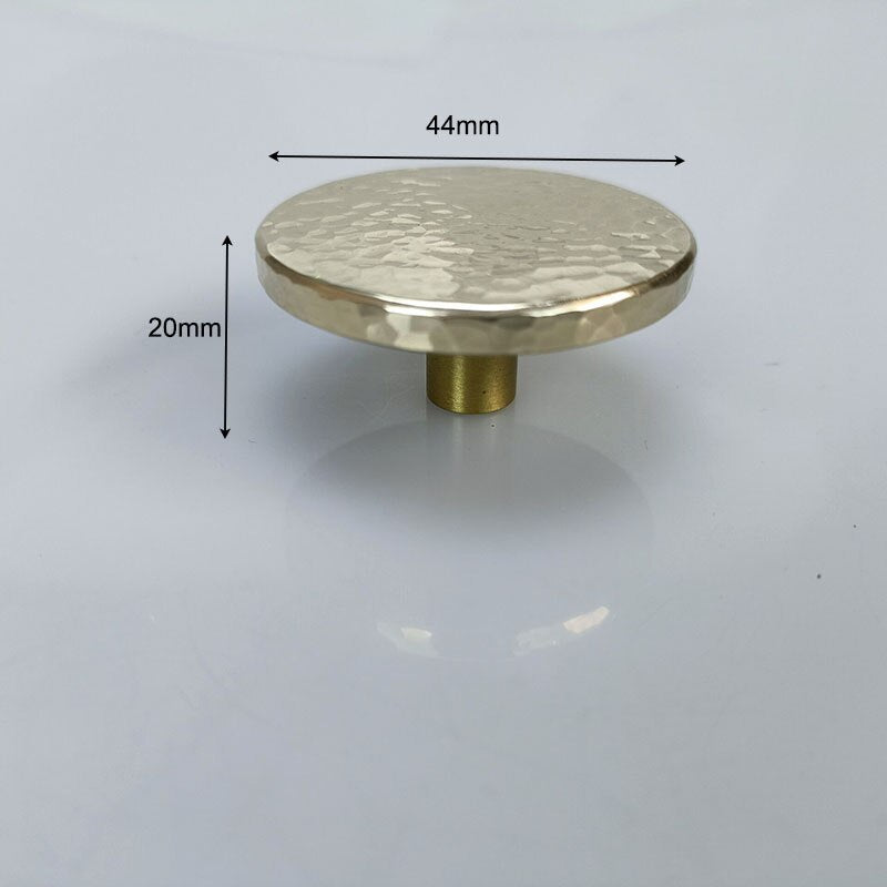 Nordic Gold Polished Round Hammered Cabinet Door Handles and Knobs