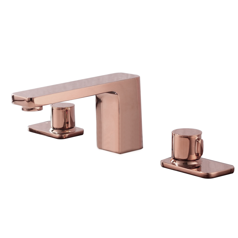 Porto-Rose Gold Polished-Gold-Black Matte  8" wide spread bathroom faucet