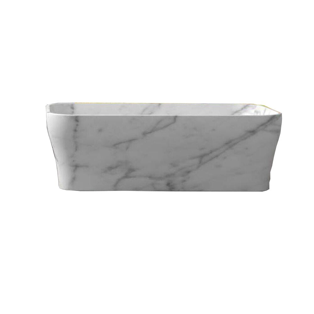 Marble Stone Quartz Solid Freestanding Tub 62"