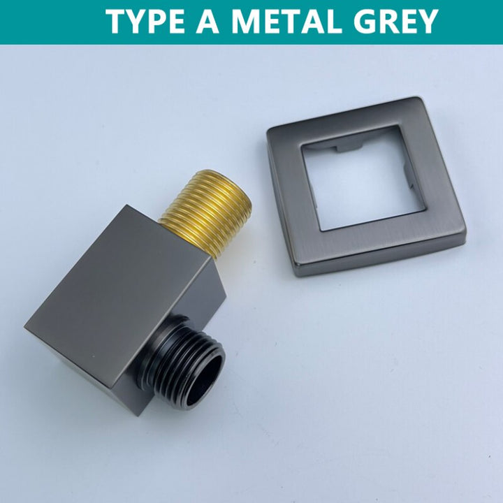 Black-Brushed Gold-Chrome-Grey Gun Square-Round Wall Union Angle Water Supply Valve