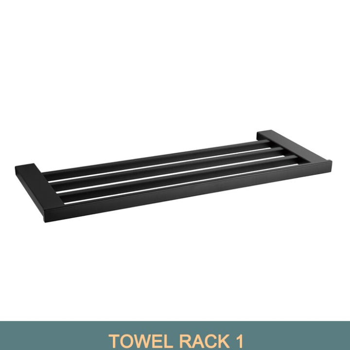 Black square bathroom accessories