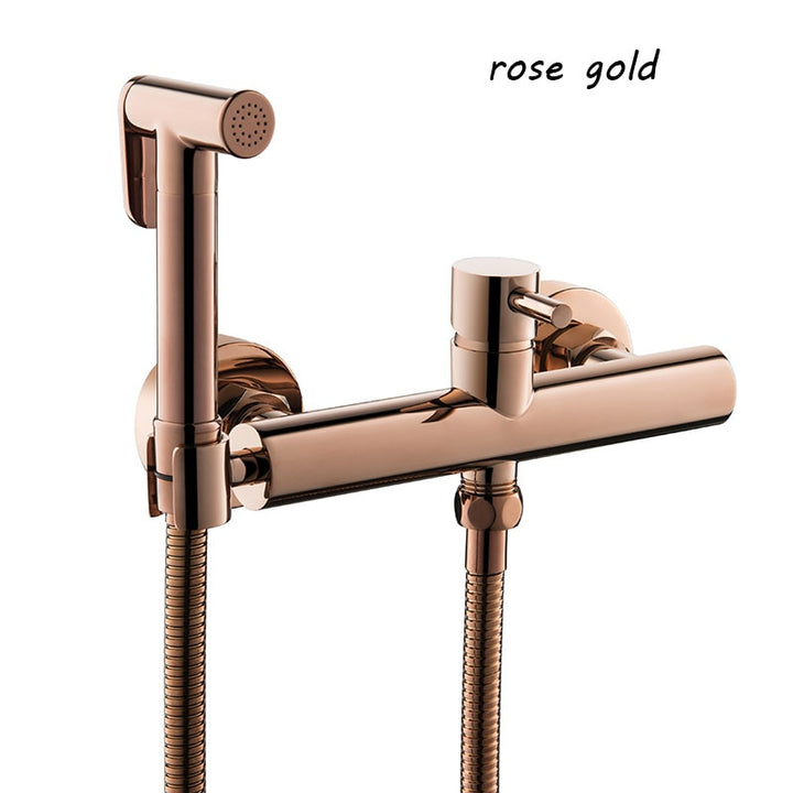 Pharaoh-Gold-Rose Gold-Brushed Gold-Black Hot and Cold water mixer wall mounted shattaf hand spray kit