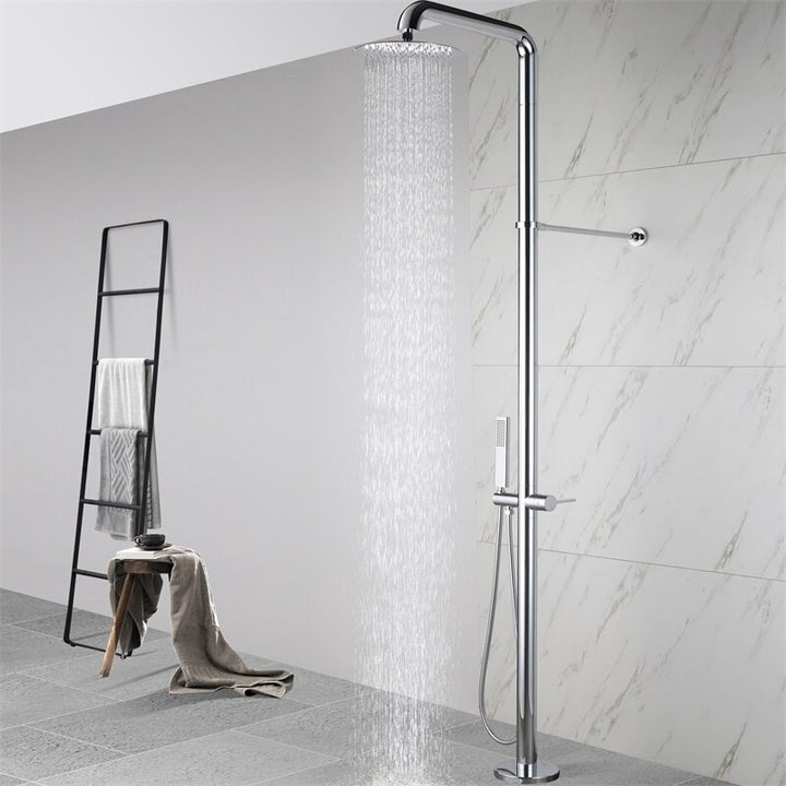 Chrome outdoor Floorstanding Beach Poolside Shower