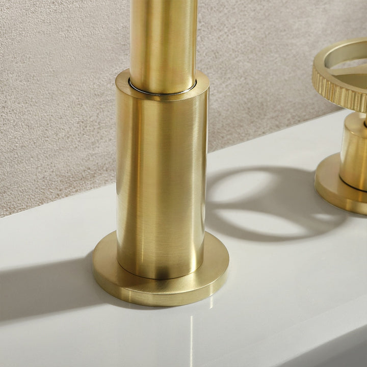 New 2025 design Bergen-Brushed gold Industrial 8" Inch widespread bathroom faucet (Copy)